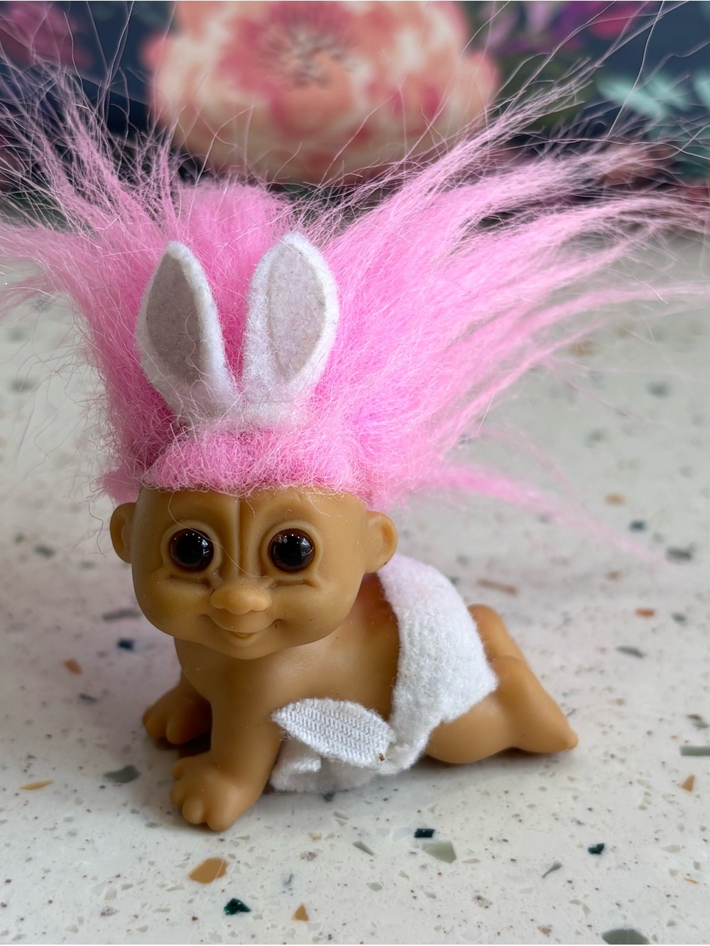 Russ Pink-Haired Bunny Troll Baby Figurine